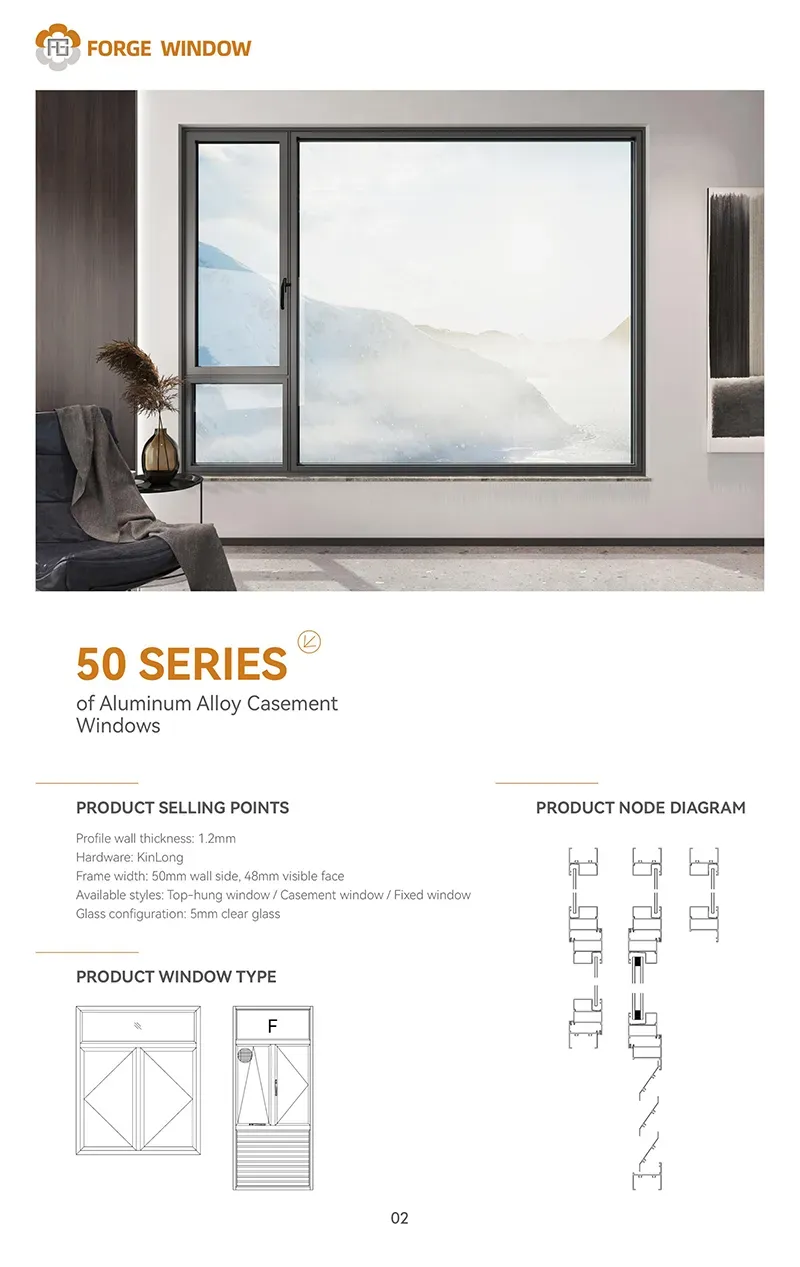 50 SERIESof Aluminum Alloy CasementWindows(1.2mm)