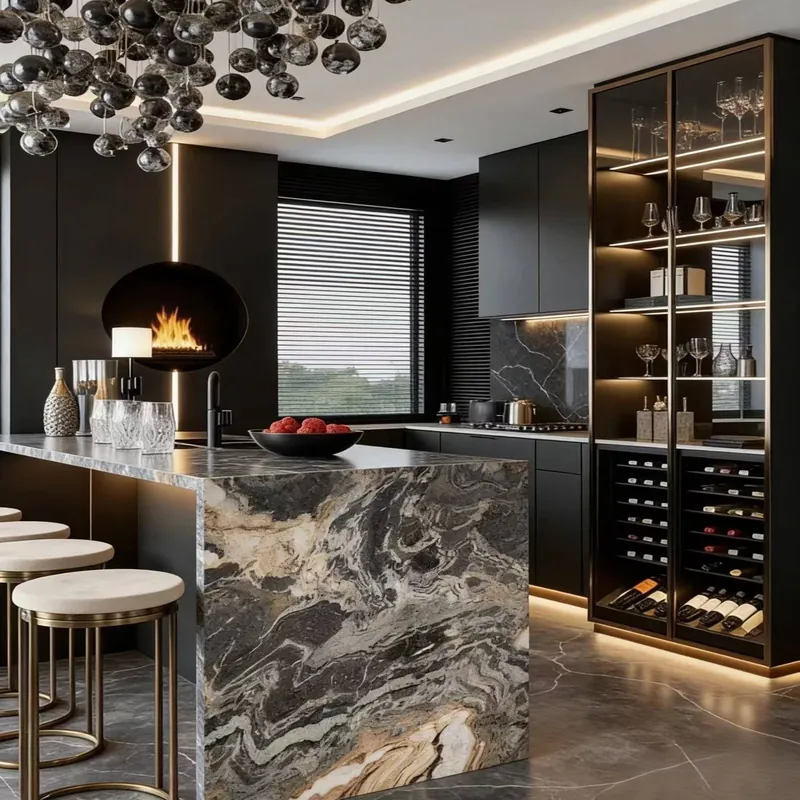 Black and Brown Natural Luxury Stone Slab FW-LS-041 view 3