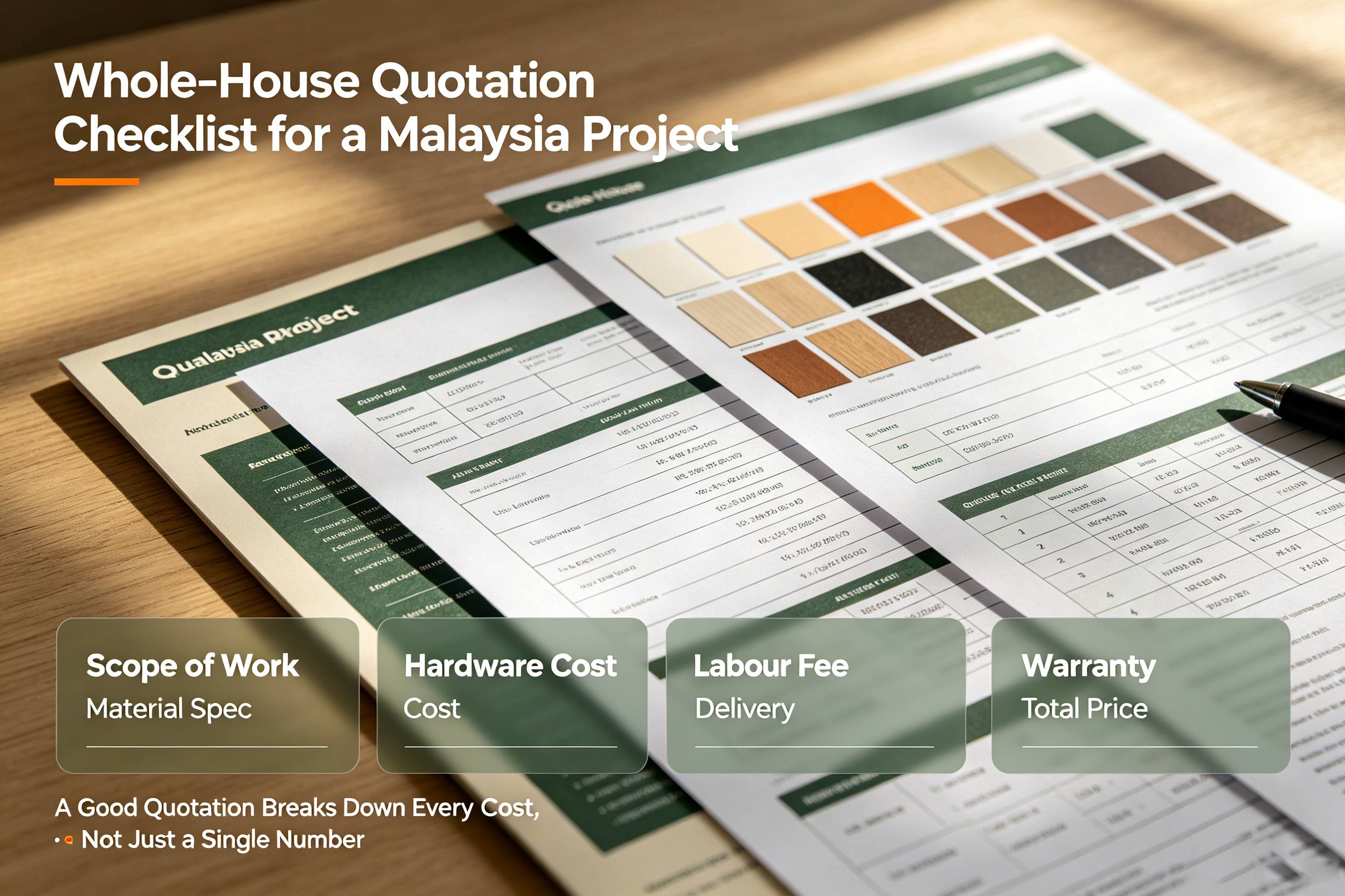 Whole-House Quotation Checklist for a Malaysia Project