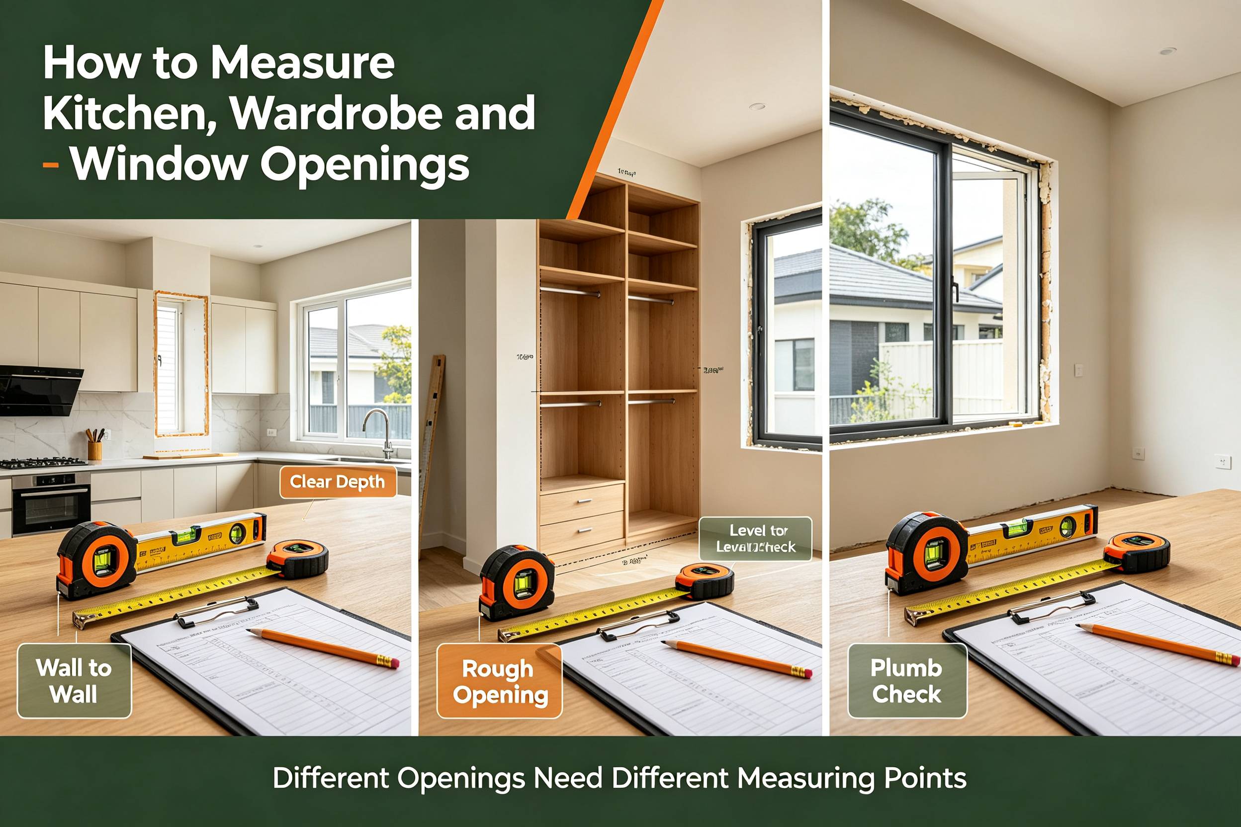 How to Measure Kitchen, Wardrobe and Window Openings