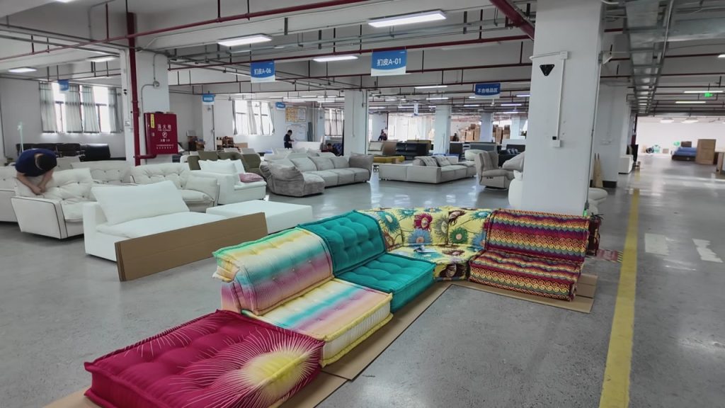 Furniture Fabric Rolls and Textile Preparation Area