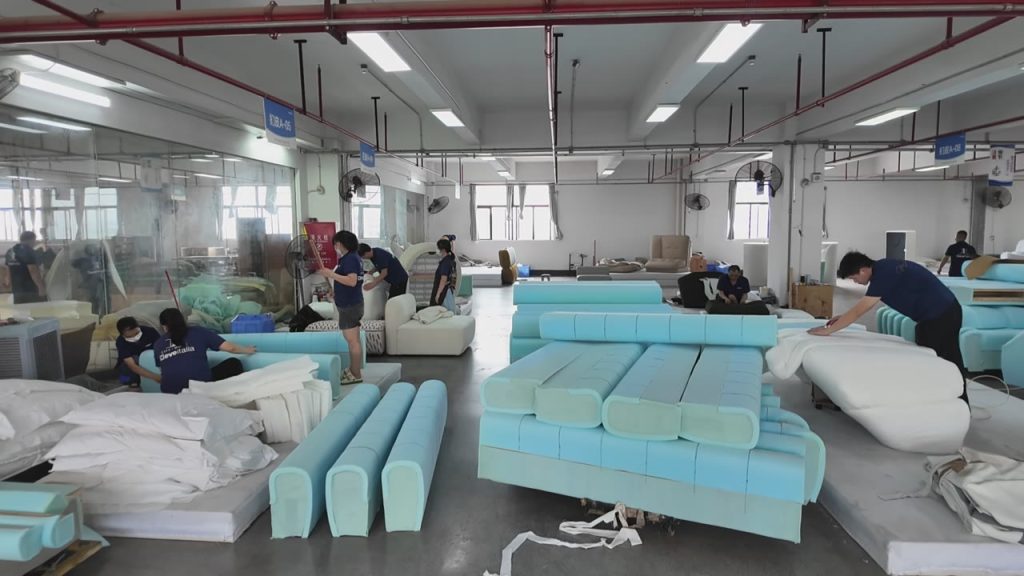 Turquoise Sectional Sofa Production Line