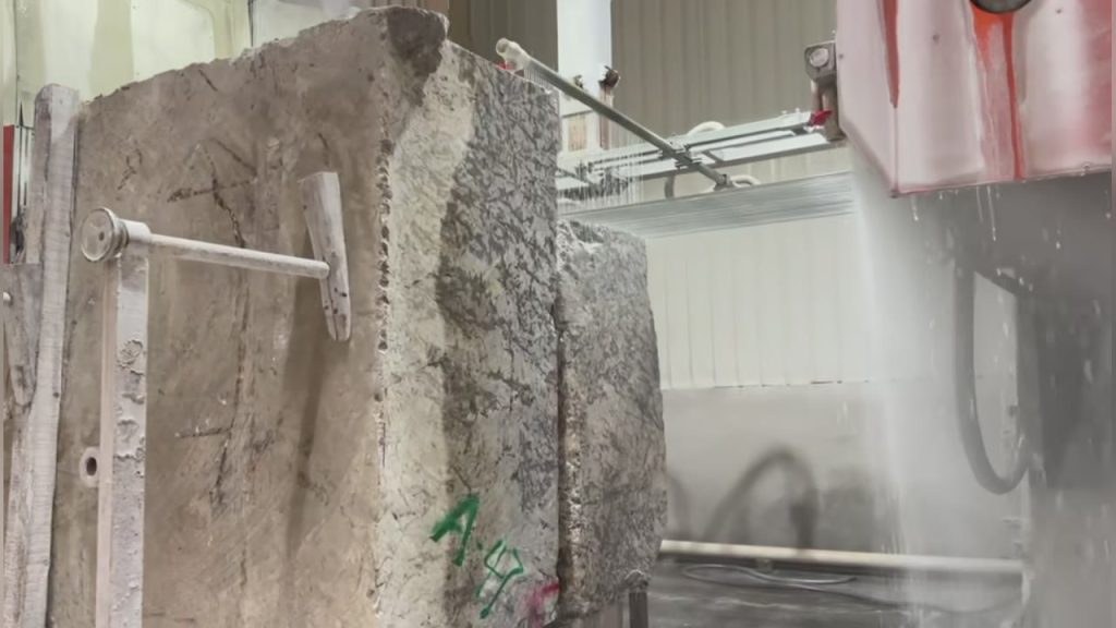 Granite and Marble Slabs on Vertical Display Racks