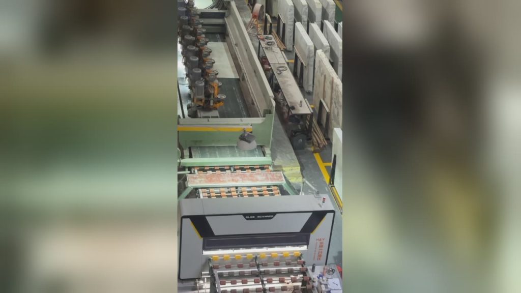 Organized Natural Stone Slab Inventory Warehouse