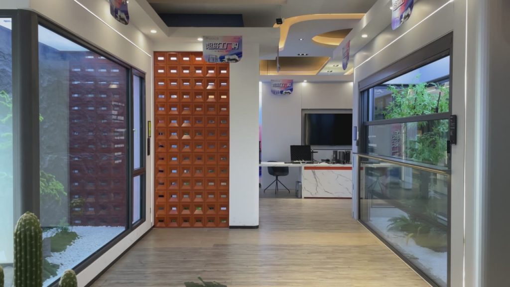 Black Aluminum Casement Window Showroom Display