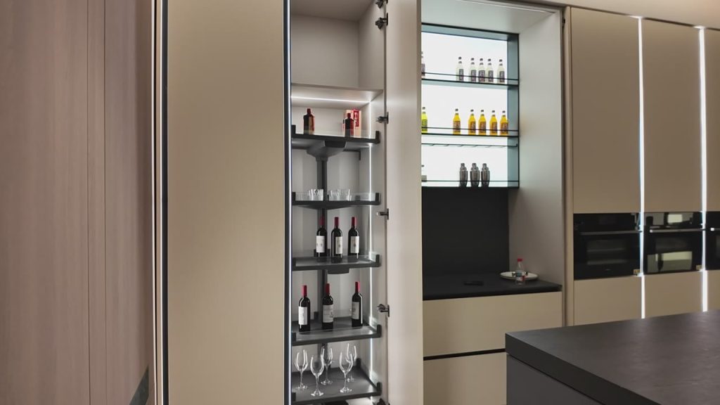 Pull-Out Pantry Hardware in a Tall Cabinet