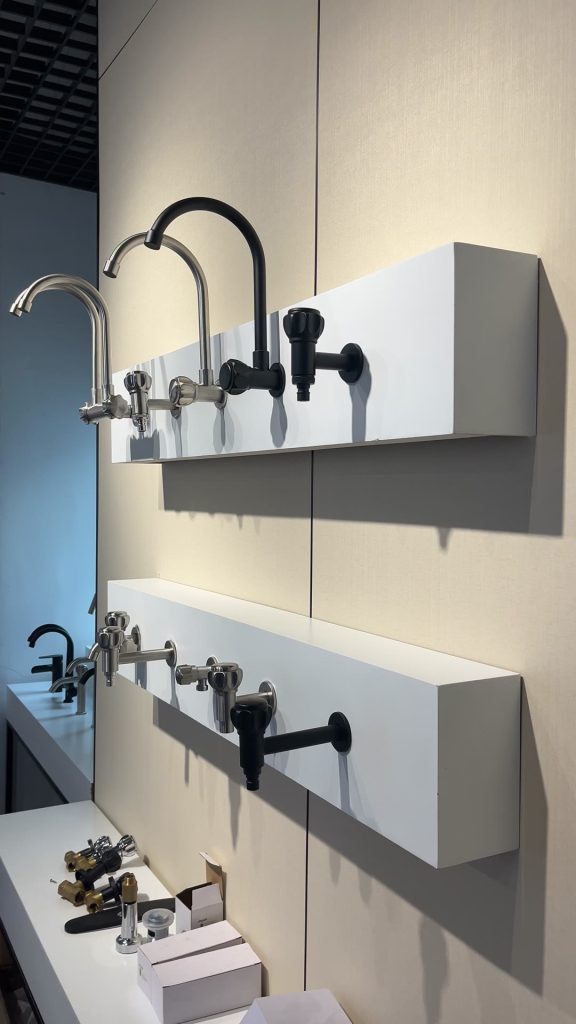 Contemporary Bathroom Storage and Mirror Wall